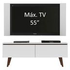 Centro de Entretenimiento para TV Le Mans Mesa y Panel Hasta 55 Pulgadas Blanco