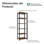 Armário Estante Multiuso para Oficina con 5 Niveles 59 cm Marrón/Negro