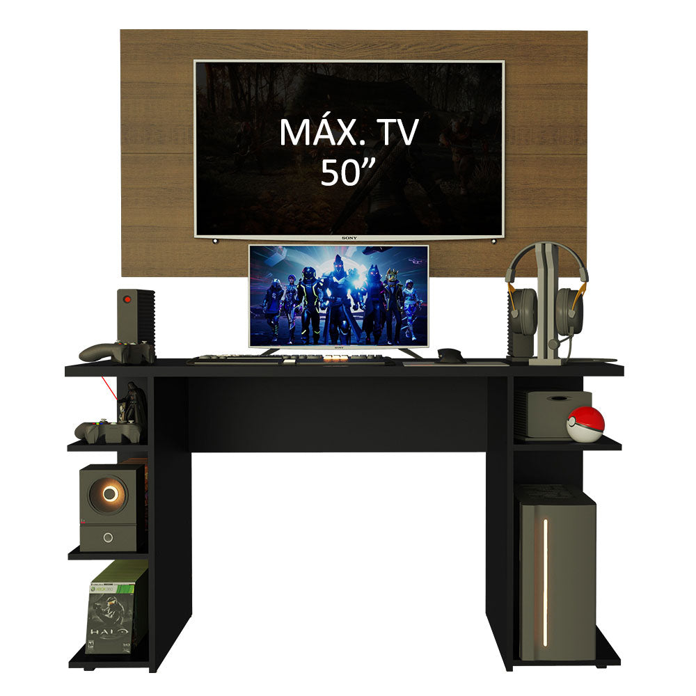 Escritorio Gamer Moderno + Panel para TV Hasta 50 Pulgadas