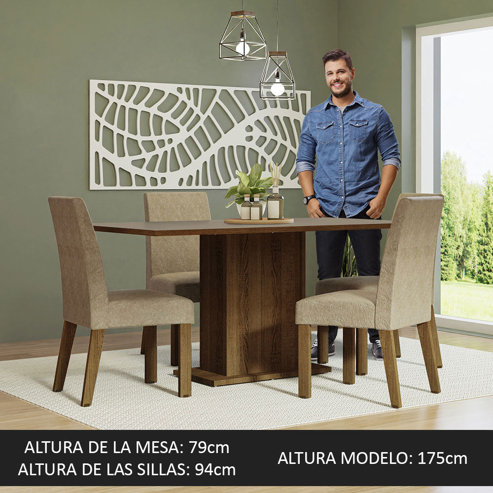 Juego de Comedor Keila con 4 Sillas