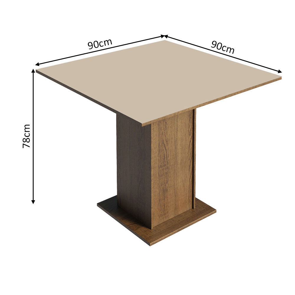 Juego de Comedor Samara con 4 Sillas Marrón/Crema/Negro