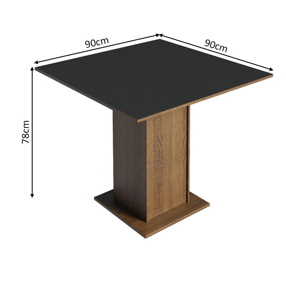 Juego de Comedor Samara con 4 Sillas Marrón/Negro