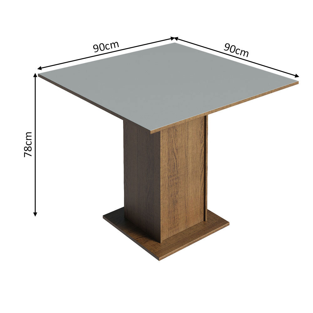 Juego de Comedor Samara con 4 Sillas Marrón/Gris/Negro