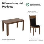 Juego de Comedor Medelin con 6 Sillas Marrón/Negro/Sintético Negro