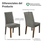 Juego de Comedor Madesa Allegro con 6 Sillas Marrón/Negro/Plateado
