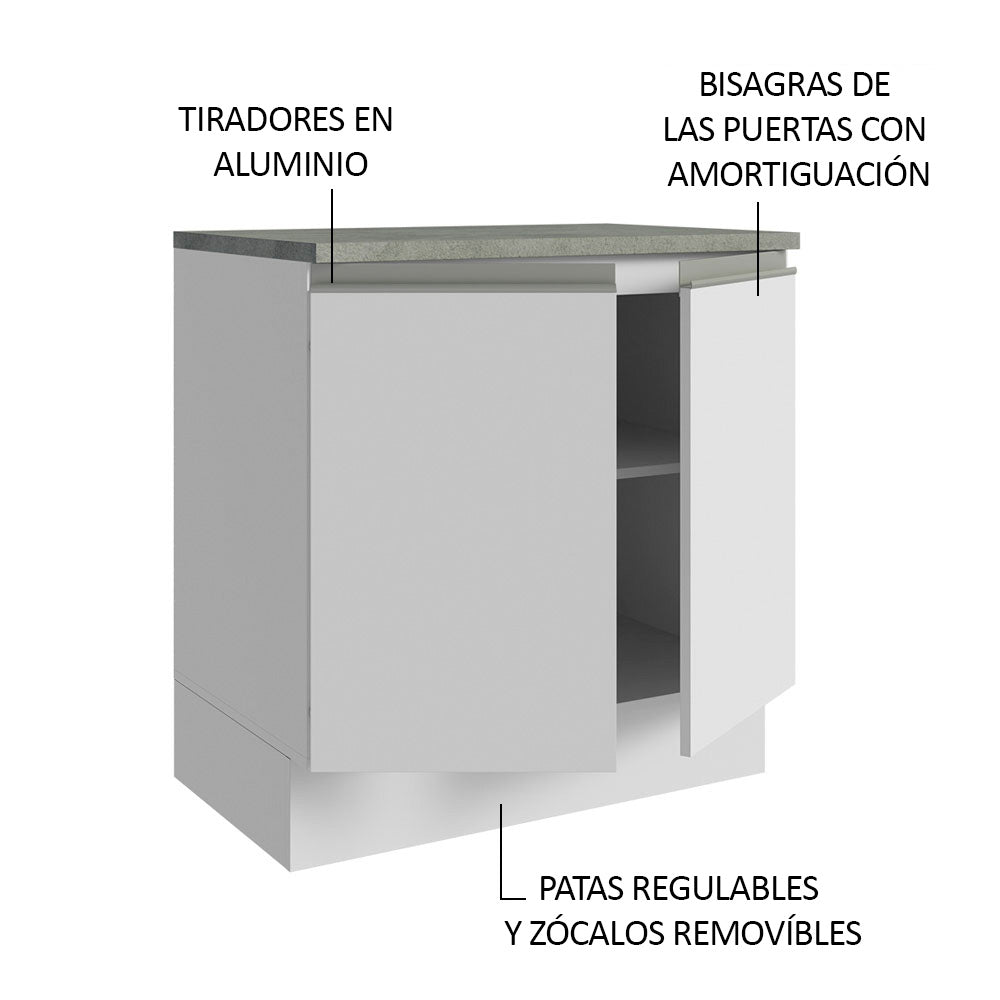Mueble para Baños 80 cm 2 Puertas con Encimera