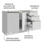 Mueble para Baños 120 cm 2 Puertas 3 Cajones Blanco Madesa
