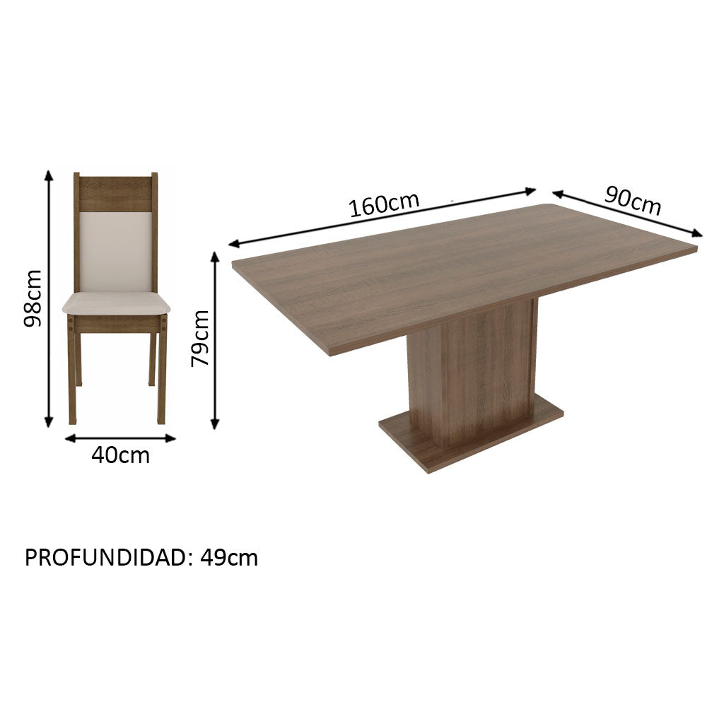 Juego de Comedor Lousiana con 6 Sillas