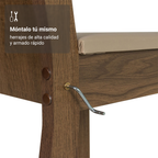 Juego de Comedor Clarice con 8 Sillas Marrón/Beige