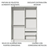 Closet Luke 2 Puertas Corredizas 2 Cajones