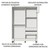 Closet Luke con Patas 2 Puertas Corredizas 1 Espejo