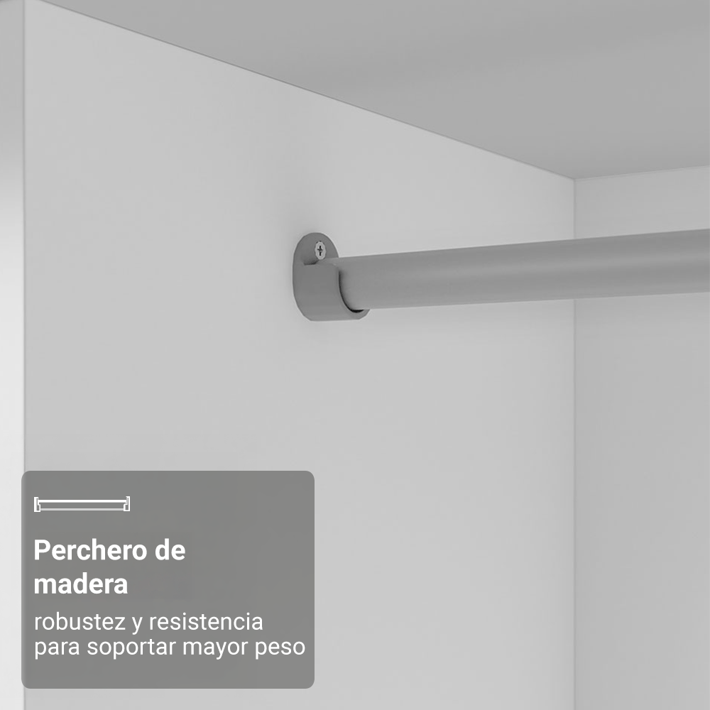 Clóset Luke 2 Puertas Corredizas 1 Espejo Blanco 183 cm x 119 cm x 54 cm