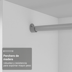 Clóset Luke 2 Puertas Corredizas 1 Espejo Blanco 183 cm x 119 cm x 54 cm