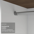 Clóset Luke 2 Puertas Corredizas con Espejos Marrón 183 cm x 119 cm x 54 cm