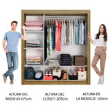 Closet Monaco 3 Puertas Corredizas 2 Espejos