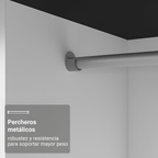 Clóset Monaco 3 Puertas Corredizas 2 Espejos Negro/Blanco 170 cm x 205 cm x 51 cm