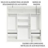 Closet Reno 3 Puertas Corredizas 2 Espejos