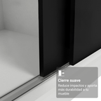 Clóset Reno 3 Puertas Corredizas 2 Espejos Blanco/Negro 180 cm x 205 cm x 54 cm