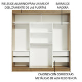 Closet Reno 3 Puertas Corredizas 2 Espejos