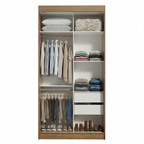 Clóset Tokio 2 Puertas Corredizas 2 Cajones Marrón/Blanco 218 cm x 109 cm x 54 cm
