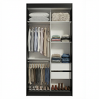 Clóset Tokio 2 Puertas Corredizas con Espejos Negro 218 cm x 109 cm x 54 cm