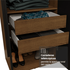 Closet Venus 6 Puertas 4 Cajones 2 Barrales MarrónNegro