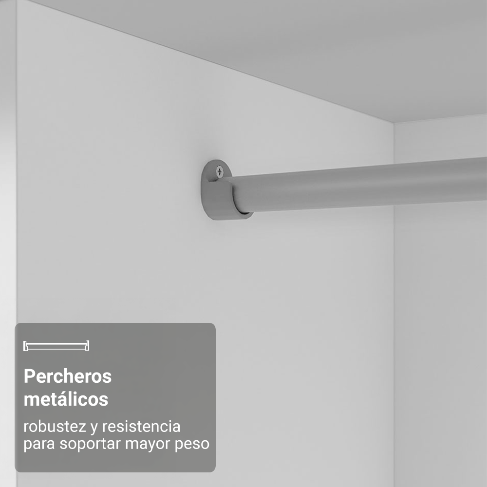 Closet Max 2 Puertas Corredizas con Espejos Blanco 183 cm x 119 cm x 54 cm