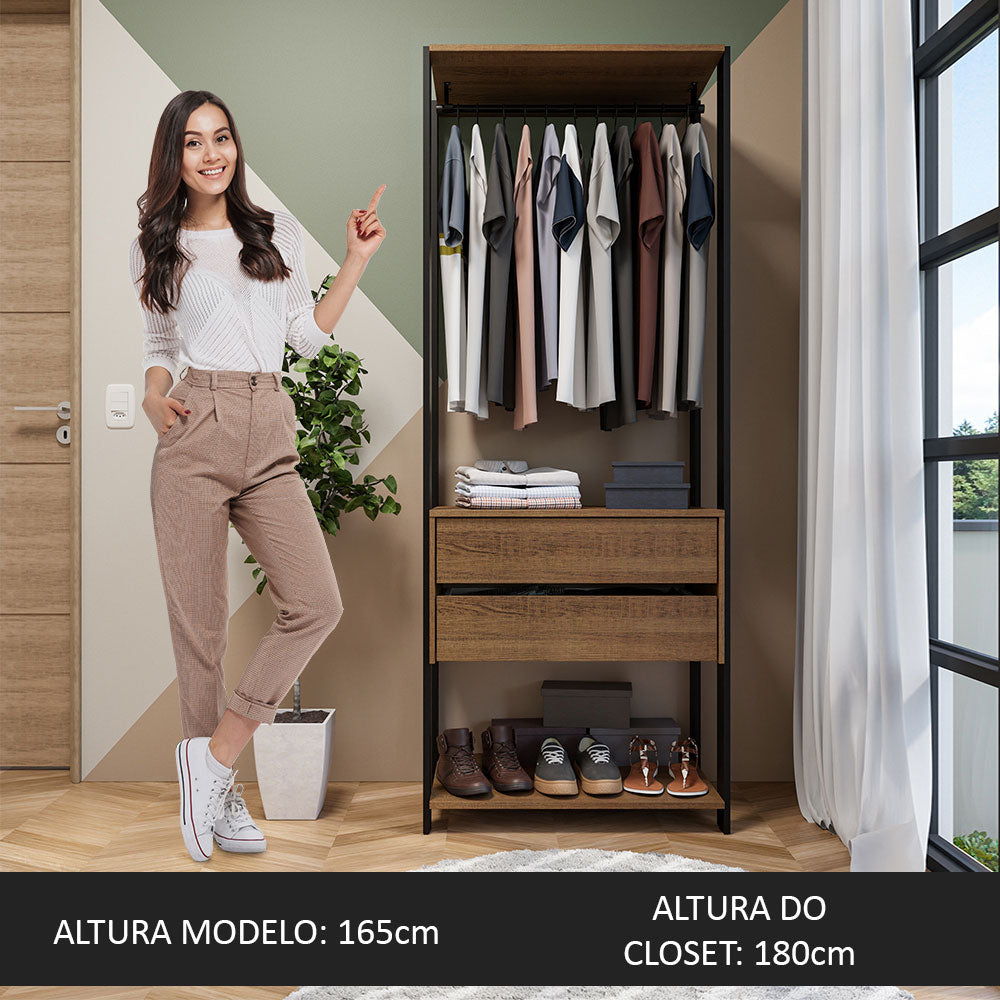 Closet Abierto Valencia 2 Cajones 70 cm