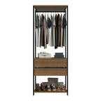 Clóset Abierto Valencia con 2 Cajones Marrón/Negro 180 cm x 70 cm