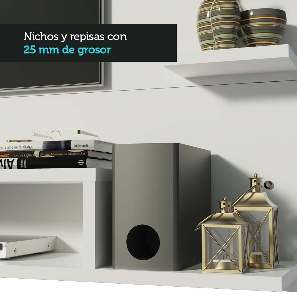 Centro de Entretenimiento Panel para TV Alfa Hasta 60 Pulgadas