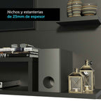 Centro de Entretenimiento Panel para TV Alfa Hasta 60 Pulgadas Negro