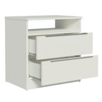 Mesa de Noche 50 cm con 2 Cajones Blanco Madesa