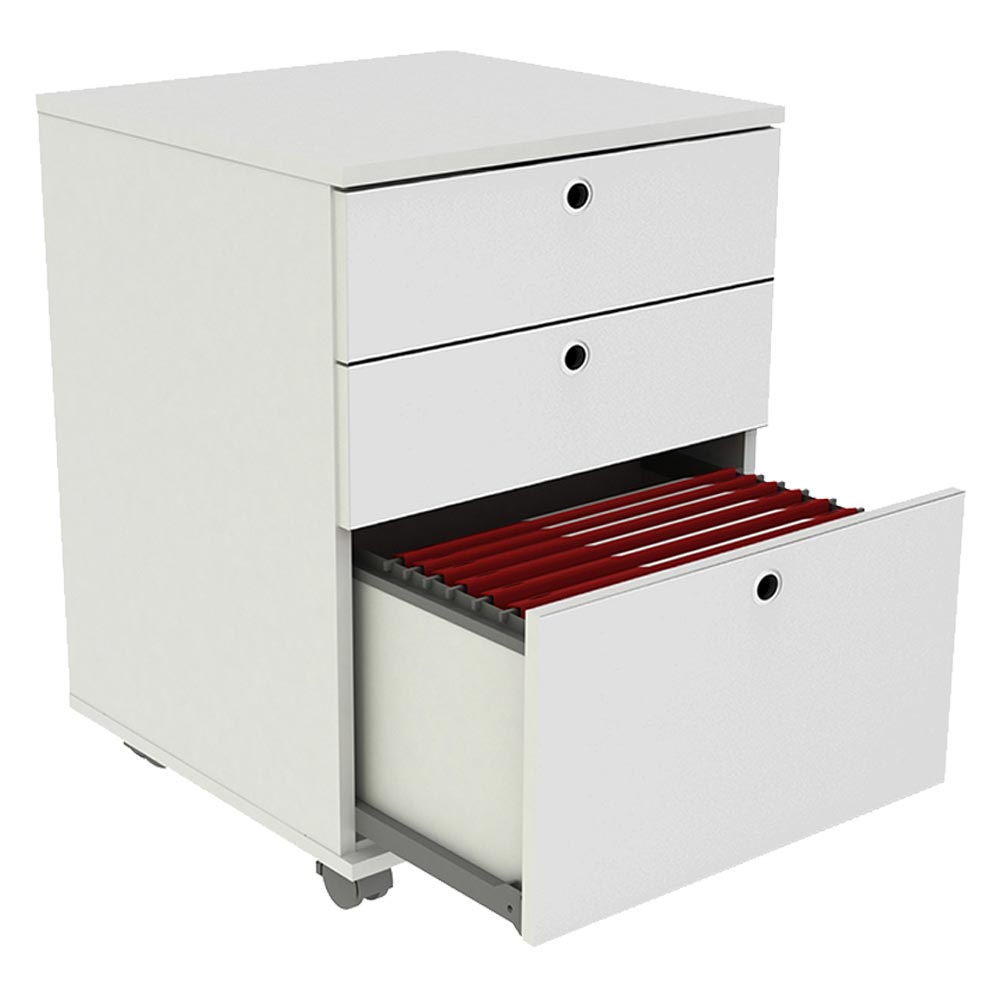 Cajón Organizador de Oficina con Ruedas - Blanco