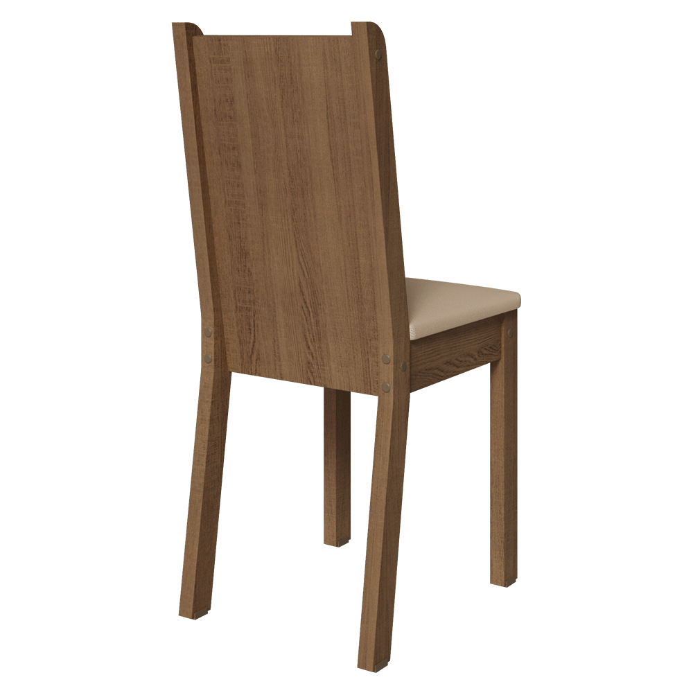 Kit de 4 Sillas de Comedor 4290 Marrón/Beige Madesa