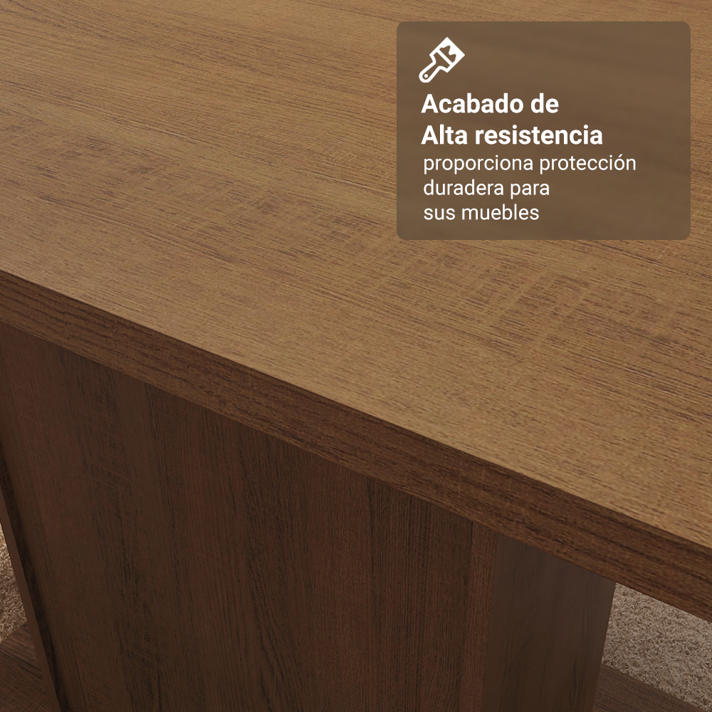Juego de Comedor Analu con 6 Sillas Marrón/Beige