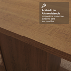 Juego de Comedor Analu con 6 Sillas Marrón/Beige