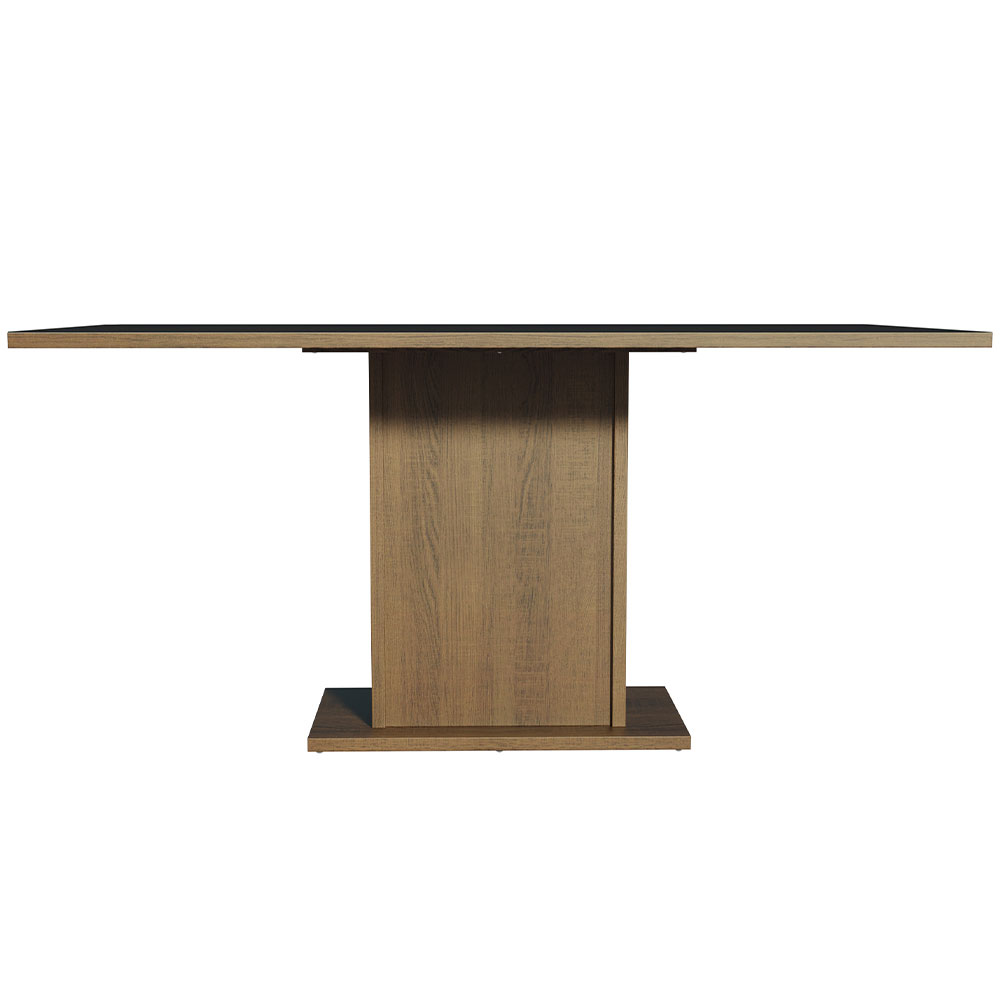 Mesa de Comedor Rectangular 6 Puestos de Madera Marrón/Negro Madesa