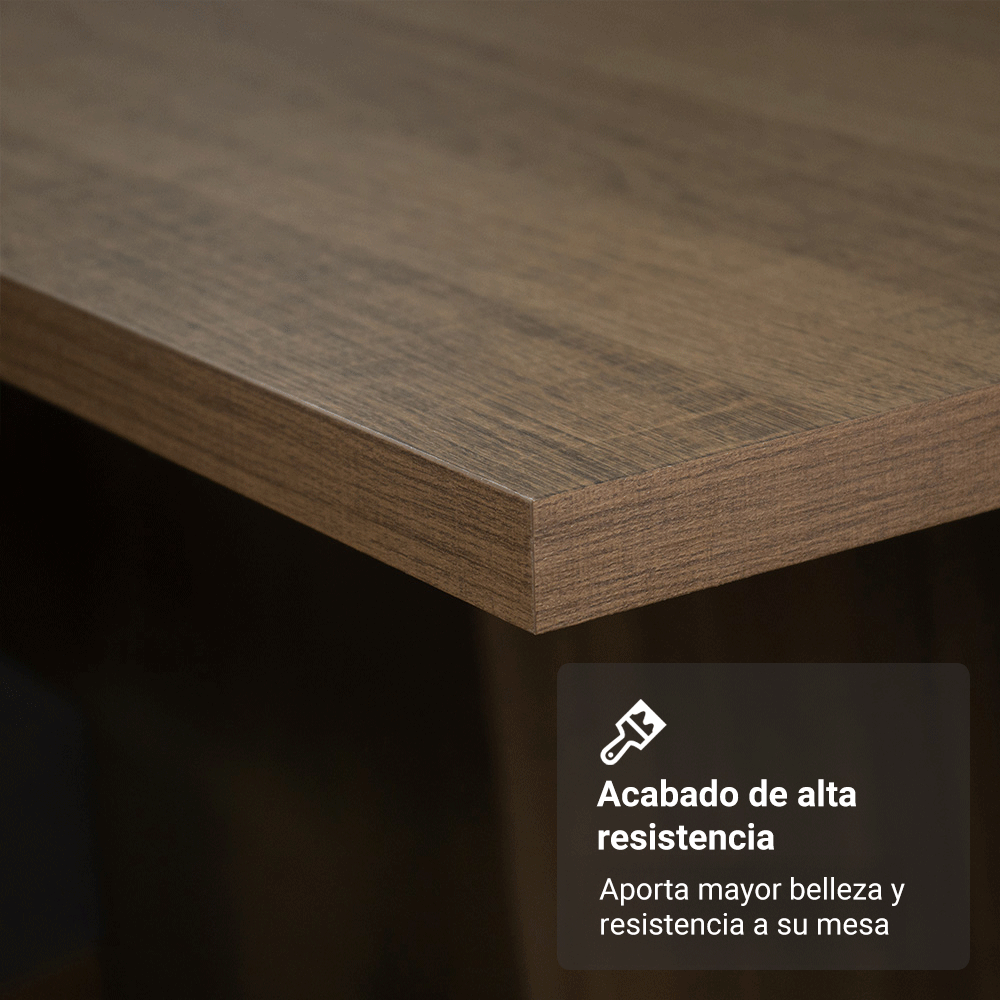 Mesa de Comedor Rectangular 6 Puestos Marrón