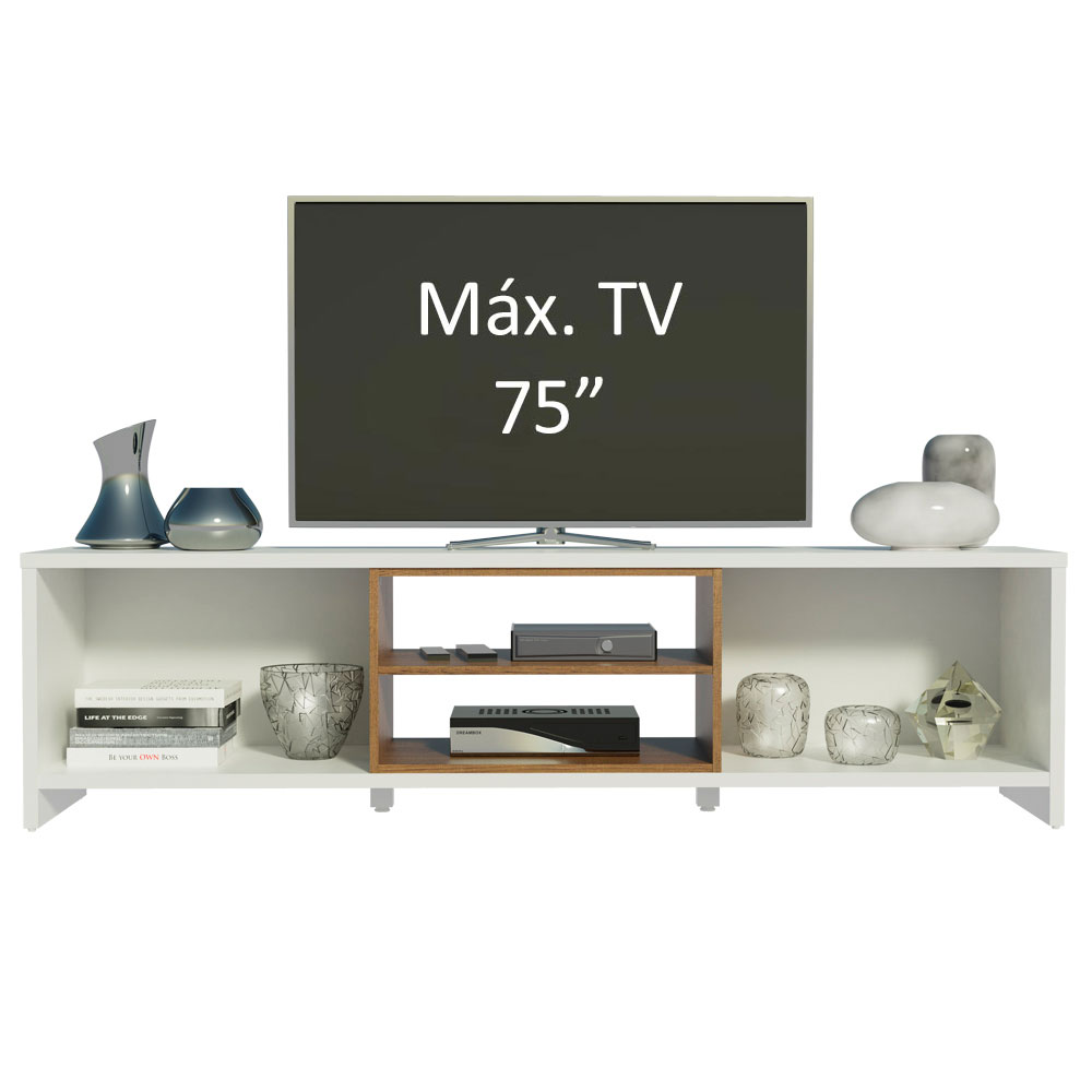 Centro de Entretenimiento Mesa para TV Metz Hasta 75 Pulgadas Blanco