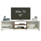 Centro de Entretenimiento Mesa para TV Metz Hasta 75 Pulgadas Blanco
