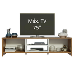 Centro de Entretenimiento Mesa para TV Metz 180 cm Hasta 75 Pulgadas Marrón/Blanco Madesa