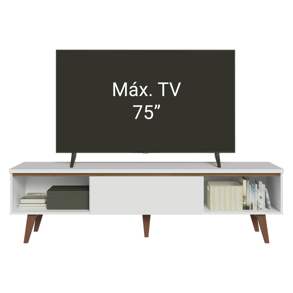 Centro de Entretenimiento Mesa para TV Reims Hasta 75 Pulgadas Blanco