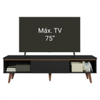 Centro de Entretenimiento Mesa para TV Reims Hasta 75 Pulgadas Negro