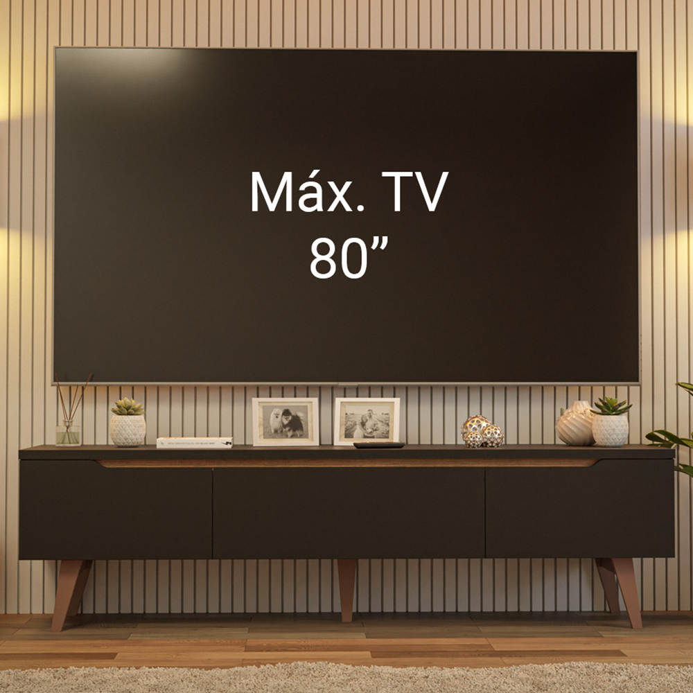 Centro de Entretenimiento Mesa para TV Doha Hasta 80 Pulgadas Negro