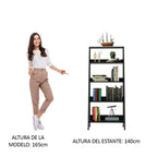Mueble Estante Librero 61 cm con 4 Niveles Negro Madesa