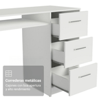 Escritorio de Oficina Alaska 137 cm 1 Puerta 3 Cajones Blanco Madesa