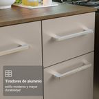 Cocina Compacta Elevada Easy 120 cm con Encimera Marrón/Crema Madesa