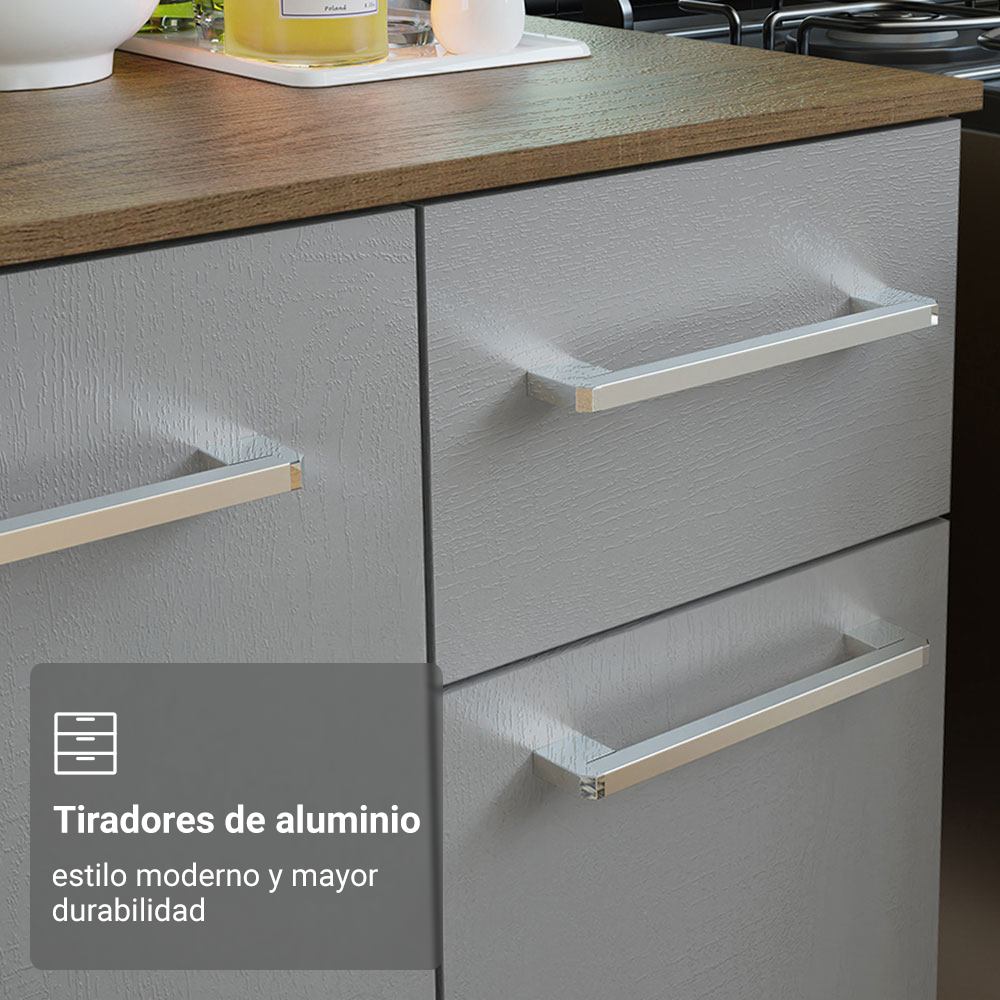 Cocina Compacta Elevada Easy 1.20 m con Encimera MarrónGris