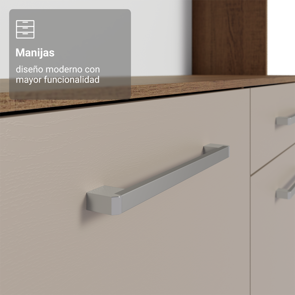 Mueble de Cocina Compacta Life 120 cm Marrón/Crema Madesa