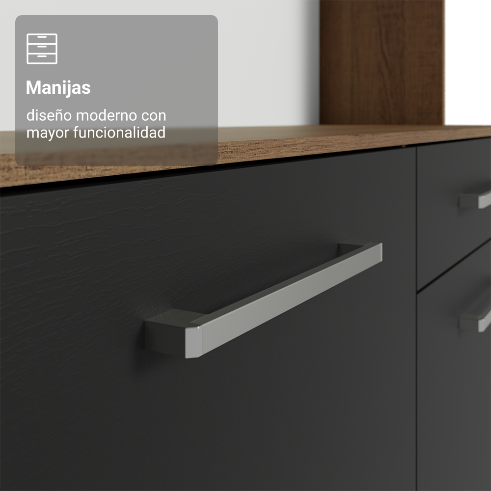 Mueble de Cocina Compacta Life 120 cm Marrón/Negro Madesa
